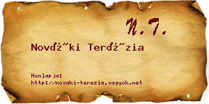 Nováki Terézia névjegykártya